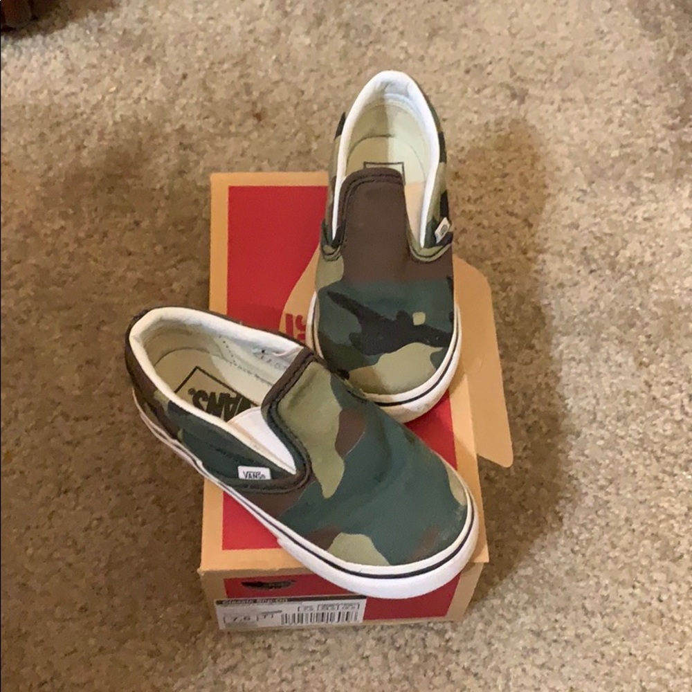 Woodland Camo Vans Classic Slip On - Toddler